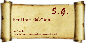 Sreiber Gábor névjegykártya